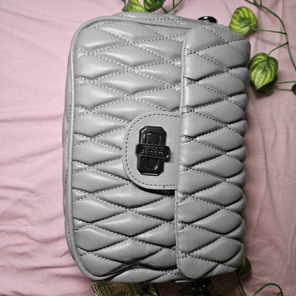 Badgley Mischka Quilted Silver Clutch